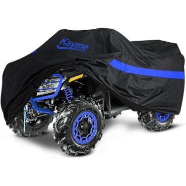 Imagem de Kayme Capa para quadriciclo impermeável ao ar livre, resistente, 4 rodas Quad Cover All Weather Rain Snow Proteção UV, serve para Kawasaki, Polaris, Honda, Can-Am,Yamaha, Arctic Cat, Suzuki etc. (254 x 109 x 122 cm)