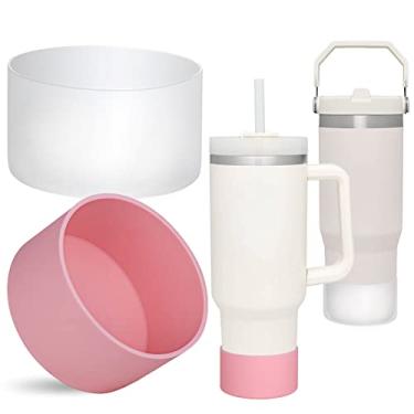 Imagem de QIANHAI Botas de silicone para Stanley Quencher Adventure Copo de 1,134 g com alça e Stanley IceFlow 850 g 590 ml, fundo de garrafa de proteção antiderrapante acessórios para garrafa de água esportiva