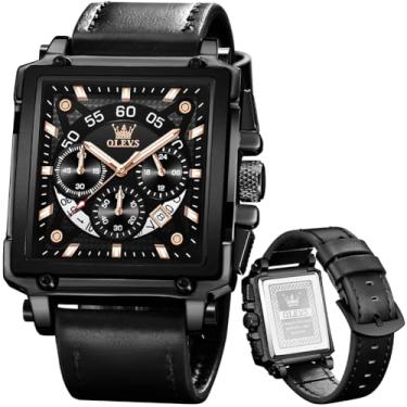 Imagem de Relógio de pulso masculino OLEVS Pro Diver Elegante, de aço inoxidável, pulseira de silicone, com cronógrafo, à prova d'água, relógio masculino com mostrador grande