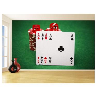 Imagem de Papel De Parede 3D Salão De Jogos Cartas Poker 3,5M Jcs47