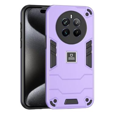 Imagem de Kukoufey Capa de telefone compatível com Realme 12+ 5G, compatível com Realme 12 Plus 5G RMX3867, capa protetora 2 em 1 TPU de camada dupla à prova de quedas + PC roxa
