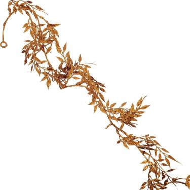 Imagem de Galho Folhagem Ramificado Glitter Bronze Natal 1,75 metros - Art Christmas