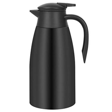 Imagem de Garrafa térmica de café de 1,98 l com isolamento térmico, jarros de café com isolamento a vácuo de aço inoxidável para manter quente, garrafa de vácuo com parede dupla, dispensador de café e água de chá