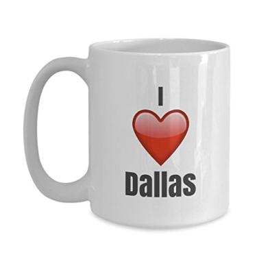 Imagem de Caneca de café de cerâmica exclusiva I Love Dallas ideia de presentes