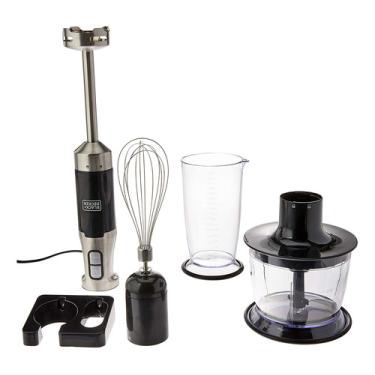 Imagem de Mixer Vertical 3 Em 1 Fusion Mix 600w 4 Lâminas Black+decker MK600 Mixer elétrico liquidificador de mão cozinha portátil misturador processador de alimentos para fazer purê sopas