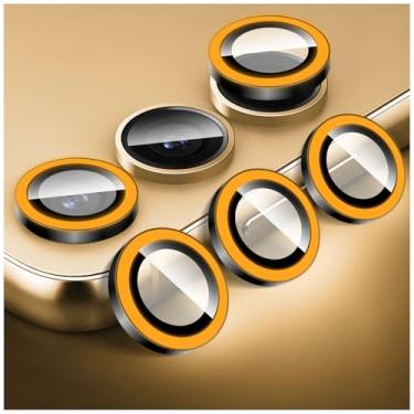 Imagem de Kucheed Protetor de lente de câmera luminoso para Samsung Galaxy A14/A24/A34/A54, protetor de tela de vidro temperado colorido noctilucente, alinhamento automático, anéis de liga de alumínio