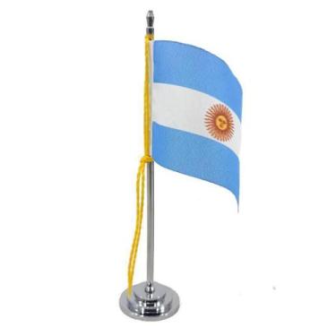 Imagem de Mini Bandeira De Mesa Argentina 15 Cm Poliéster - Sp Bandeiras