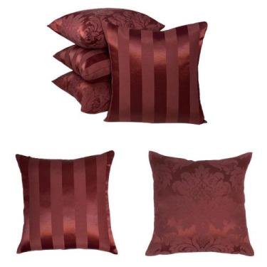 Imagem de Kit 4 Capas de almofada Jacquard Medalhão/Listrado 45 X 45 - MUMUDECOR