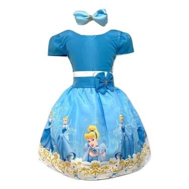 Imagem de Vestido Temático Cinderela S - PEQUENOS ENCANTOS BABY, Azul, P 2/3 ANO