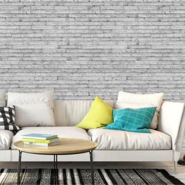 Imagem de Papel De Parede Madeira Ripa Teca Cinza Autocolante Lavável - LRP