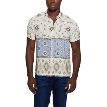 Imagem de GUESS Camisa masculina de manga curta Eco Rayon Santa Fe, Santa Fe, P