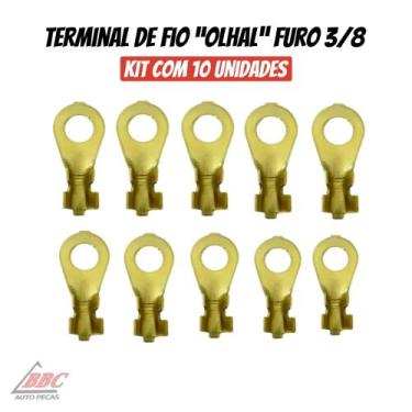 Imagem de Terminal de Fio Olhal Furo 3/8 R - Kit de 10 UNIDADES - VM