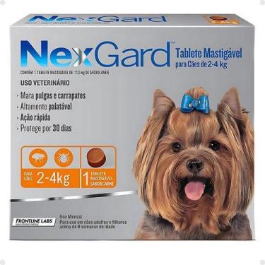 Imagem de Nexgard  Antipulgas E Carrapatos Para Cães 2 A 4kg