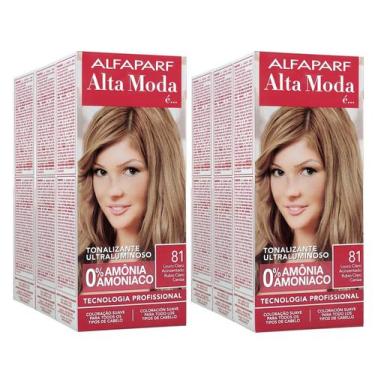 Imagem de Alta Moda Alfaparf kit c/6 Tonalizante 81 Louro Claro Acinzentado 120g