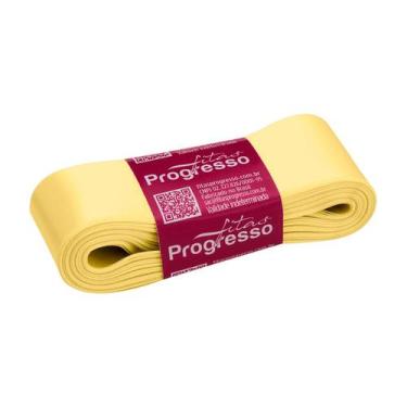 Imagem de Fita de Cetim 38mm nº9 - 10m Cor 2052 Amarelo Claro - 1 unidade - Fita