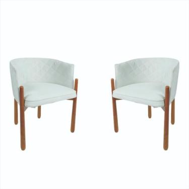 Imagem de Duas Poltronas Decorativa Sophia Sala Base De Madeira - Novo Encanto E