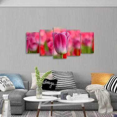 Imagem de Quadro decorativo Flor Desaquete Conjunto 5 Peças 125x60 - Wall Frame