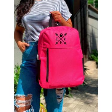 Imagem de Mochila Nylon Bolso Vertical LOVE ACADEMIA Estampada Personalizada Res