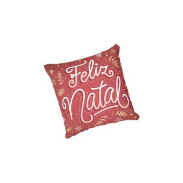Imagem de Almofada com enchimento Lettering Feliz Natal - Fabrika De Festa
