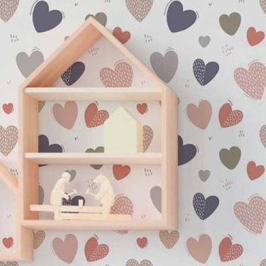 Imagem de Papel de Parede Adesivo Corações N018091 - Adesivo BR