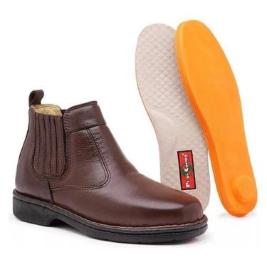 Imagem de Botina Ortopédica Masculina Conforto Pinhão 2314 - Pé de Couro, 42