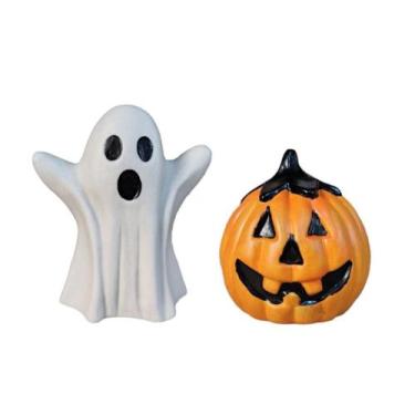 Imagem de Estatueta Abobora e Fantasma Miniatura Ceramica halloween - Decore Cas
