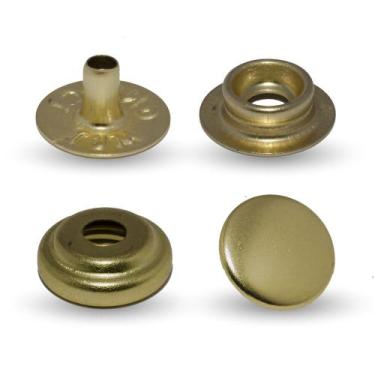 Imagem de Kit C/ 200 Botão Pressão Nº 80 Cor Dourado - Com Logo RDB - CL Industr