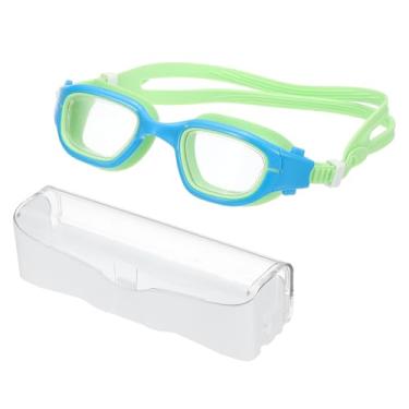 Imagem de PATIKIL Óculos de natação unissex, óculos de natação para piscina, resistência aos raios solares, sem vazamento, com caixa de armazenamento para adolescentes, azul/verde