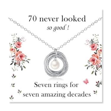 Imagem de ACOGVN Presentes de aniversário 30, 40, 50, 60, 70, 80, 90 anos, para mulheres, colar de aniversário com cartão de aniversário doce para mulheres, mãe, esposa, avó, filha, irmã, tia, sobrinha, amiga,