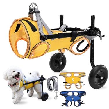 Imagem de Cadeira de rodas atualizada para cães para pernas traseiras, carrinhos de cadeira de rodas para cães pequenos com rodas, cadeira de rodas leve para suporte de perna ajuda idosos, feridos, paralisados