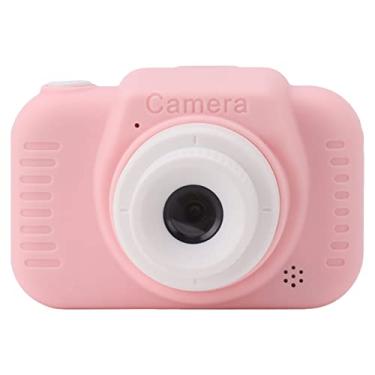 Imagem de Câmera Digital Infantil de Lente Dupla 1080P de Alta Definição Zoom 8X Com Cartão 32G USB Recarregável para Crianças (Rosa)