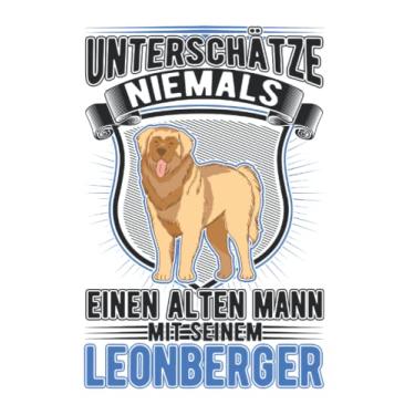 Imagem de Leonberger Notizbuch: Leonberger Alter Mann Leonberger Rentner / 6x9 Zoll / 120 karierte Seiten