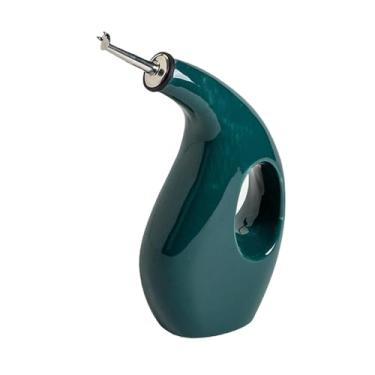 Imagem de Fenteer Recipiente de armazenamento de óleo de 500 ml, dispensador de garrafa para cozinha, dispensador portátil de azeite de oliva para uso doméstico, Verde
