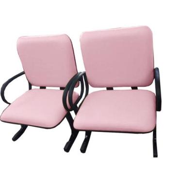 Imagem de 02 Cadeiras para Escritório para Obesos até 250kg Rosa - Design Office