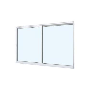 Imagem de Janela de Correr em Alumínio Branco Duraline Fix 100x100x6cm 2 Folhas 
