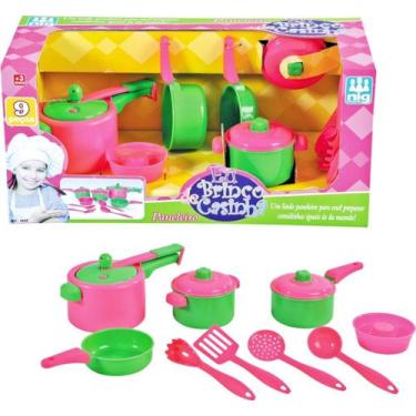 Imagem de Kit Cozinha Infantil Paneleiro Panelinhas Menina 0608 - Nig Brinquedos