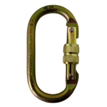 Imagem de Mosquetão Oval com Fechamento em Rosca Top Cintos 9003, Cinza