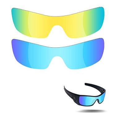 Imagem de Fiskr Lentes de reposição polarizadas anti-água salgada para óculos de sol Oakley Batwolf, embalagem com 2 peças