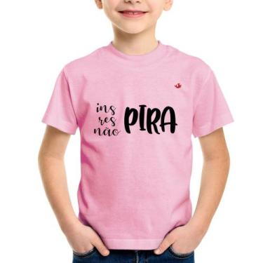 Imagem de Camiseta Infantil Inspira, respira, não pira - Foca na Moda, Rosa bebê