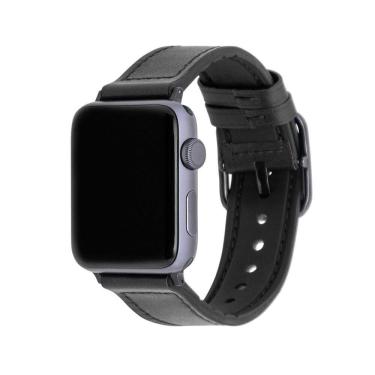 Imagem de Pulseira de Couro para Apple Watch 42/44/45/46/49 MM, Preto, Originais iPlace