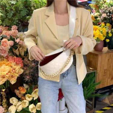 Imagem de Bolsa Feminina Detalhe Corrente Pochete Luxuosa Shopping Preta Mulher 