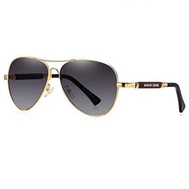 Imagem de Óculos de Sol Masculino Barcur Estilo Aviador Clássico Piloto Polariza