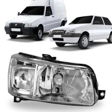 Imagem de Farol fiat uno 2004 a 2013 máscara cromada esquerdo c/cúpula - BBS BIB
