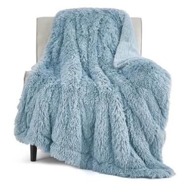 Imagem de Cobertor Bedsure Sherpa Fuzzy - Tamanho Twin (150x200cm) - Azul