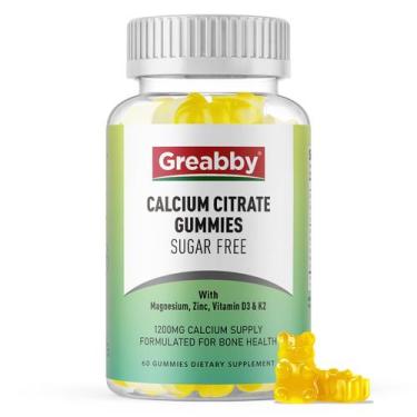 Imagem de Gomas de Citrato de Cálcio Greabby 1200mg com Vitaminas D3 e K2 - 60 U