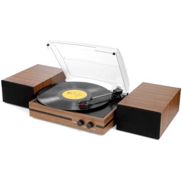 Imagem de Toca-Discos Mersoco Retro com Bluetooth e Drive por Correia - Design e