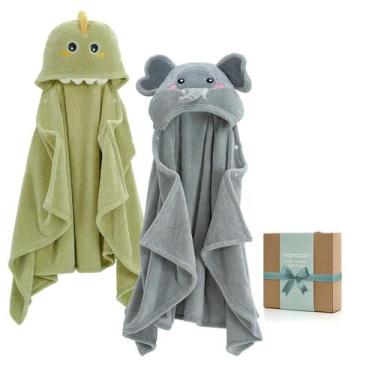 Imagem de Toalhas de Bebê com Capuz Momcozy - Pacote com 2 Unidades de Lã Coral