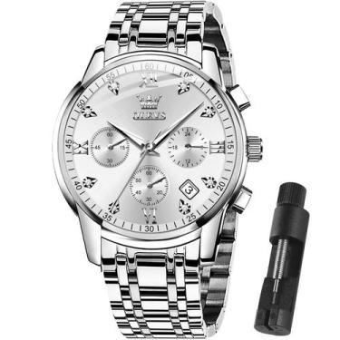 Imagem de Relógio Masculino OLEVS - Cronógrafo Luxo em Aço Inoxidável