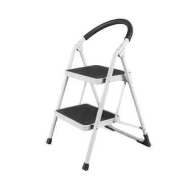 Imagem de Escada dobrável 2/3/4/5 Escada Banqueta Espessada e Alargada Escada Familiar Doméstica Escada Dobrável Multifuncional Interna Banco de degrau dobrável(Branco,Pequeno)
