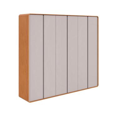 Imagem de Guarda-Roupa Casal Loop 100% mdf 6 pt 6 gv Amêndoa e Off White